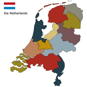 silhouette of the netherlands and the regions