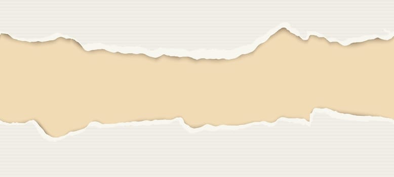 upper and lower part of ripped open lined paper colored gray