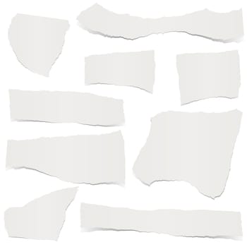 collection of gray colored scraps of papers with shadows
