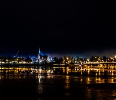The City Church in Umea, Sweden by Night