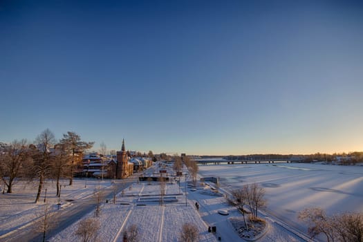 Overlock on the Frozen River in Umea, Sweden