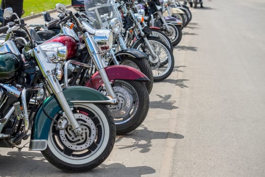 motobikes in a row.