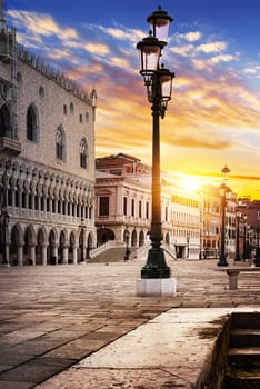 Saint Mark square with San Giorgio di Maggiore church in the background - Venice, Venezia, Italy, Europe