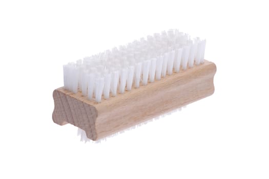 A long bristle nail brush isolated on white with clipping path
