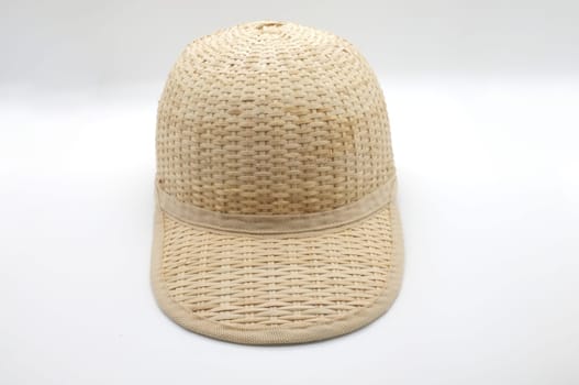 Straw hat , Bamboo hat or Bamboo cap on white background