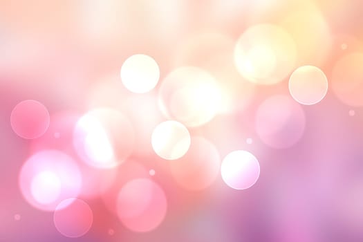 Abstract blurred fresh vivid spring summer light delicate pastel pink orange bokeh background texture with bright circular soft color lights. Beautiful backdrop illustration.