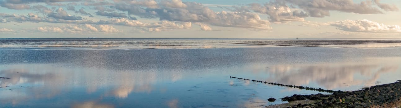 Panoramic view on the wadden seas from Terschelling to Harlingen