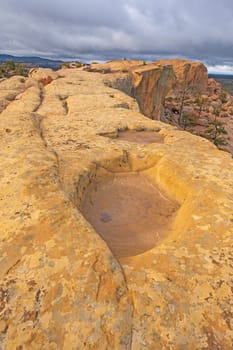 Sandstone Bluff Reaching to the Sky in El Malpais National Monument in New Mexico