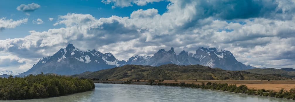 Paine River in Torres del Paine National Park, Chile