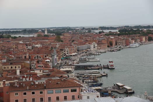 Venice, ITALY - May 26 2019: aerial view of the city