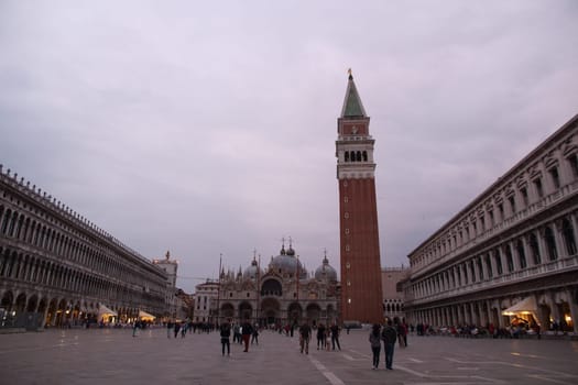 Venice, ITALY - May 26 2019: panoramic view of San Marco Square