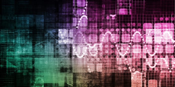 Futuristic Art Abstract with Digital Technology Theme