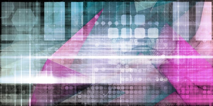 Connection Concept with Technology and Business art