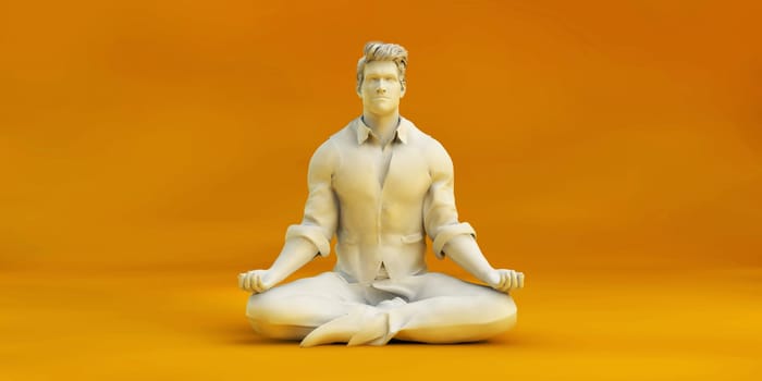 Business Man Lotus Position Meditation Zen Concept
