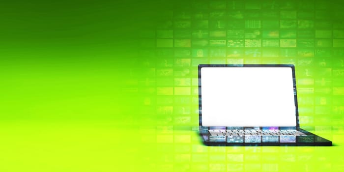 Laptop Advertising Template Copy Space Program