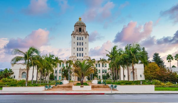 BEVERLY HILLS, CALIFORNIA - November 20, 2019: Beverly Hills is a city in California's Los Angeles County. Home to many Hollywood stars, it features upscale streets of Rodeo Drive and Santa Monica.
