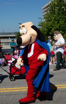 ATLANTA, GEORGIA - August 31, 2019: The annual DragonCon parade attracts over 30,000 participants and twice as many spectators