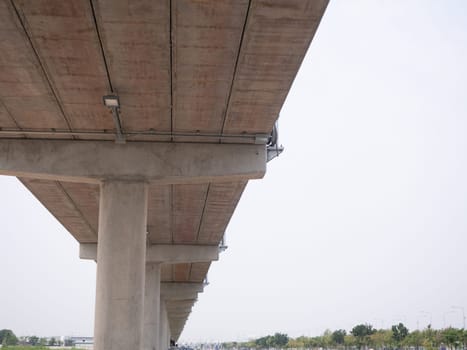 High overpass on the sky background