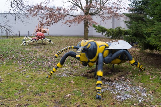 big toy insects in the Warsaw zoo