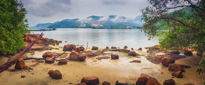 Penang national park at rainy day, Malaysia. Panorama