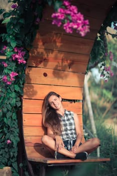 Fashion portrait of a beautiful woman outdoor. Natural beauty