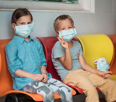 Man wearing facial disposable mask to avoid viral infection. Virus protection