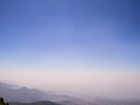 Big Mountain valley during sunrise. Natural summer landscape