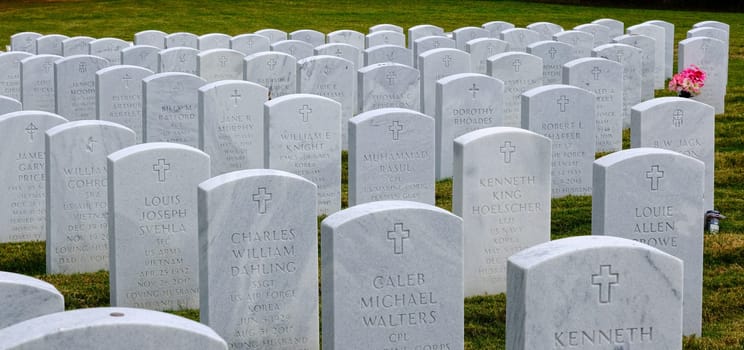 CARTERSVILLE, GEORGIA - October 9, 2019: Georgia National Cemetery encompasses 775 acres and intends servicing the interment needs of veterans and their families for the next fifty years.