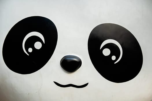 A beautiful closeup of a cute cartoon panda