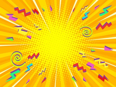 yellow pop art background retro vector illustration kitsch vintage 50s 60s style