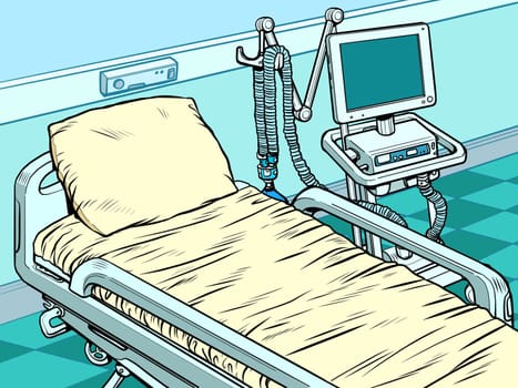medical ventilator machine. Pop art retro vector illustration kitsch vintage 50s 60s style