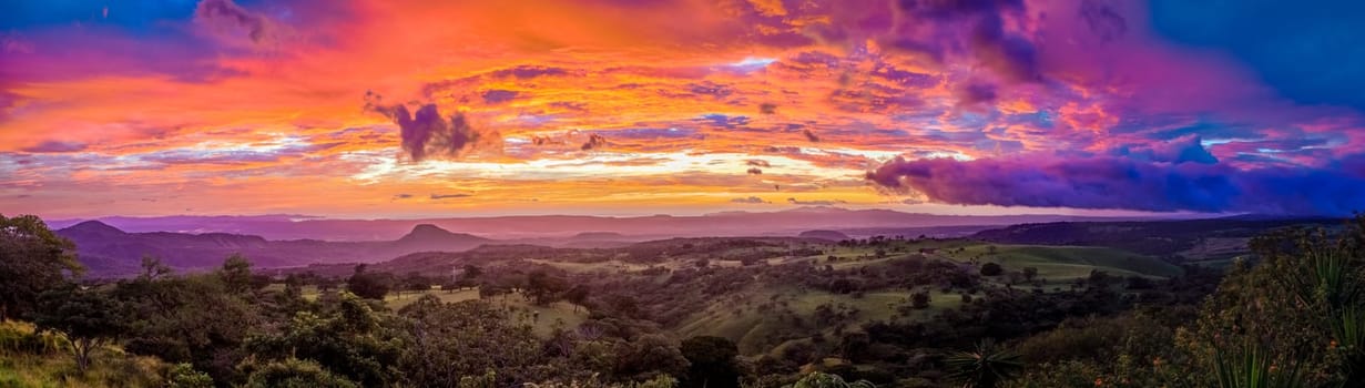 Dramatic sunset in Santa Rosa National Park in Costa Rica