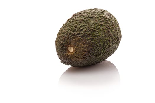 Green avocado fruit white isolated