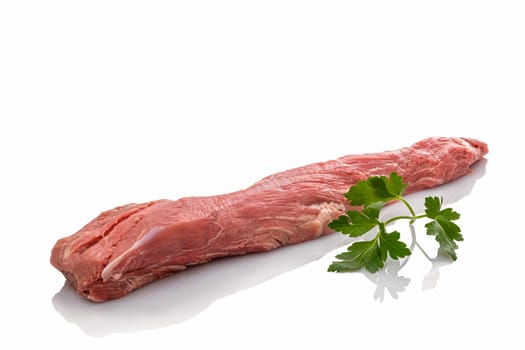 Raw veal tenderloin meat