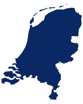Karte der Niederlande in blauer Farbe