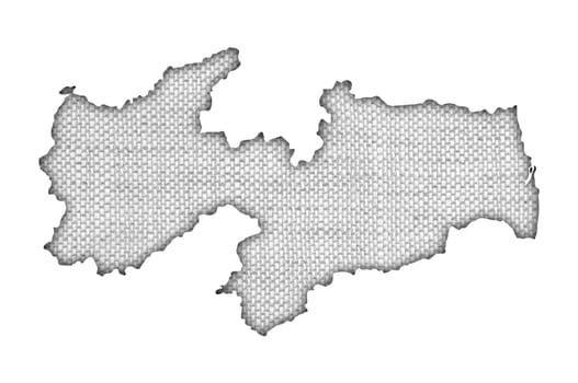 Map of Paraiba on old linen