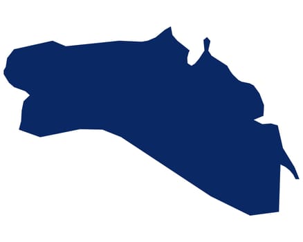 Karte von Menorca in blauer Farbe