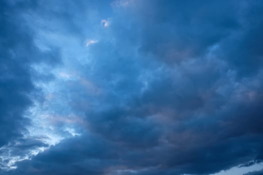 Dark blue stormy clouds in the sky