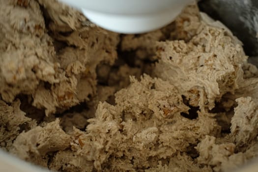 Dough kneading kitchen machine close-up