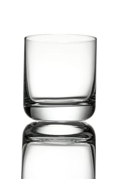 Whisky Tumbler glass white isolated close-up