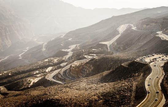 Mountain road on Jebel Jais in Ras Al Khaimah, UAE