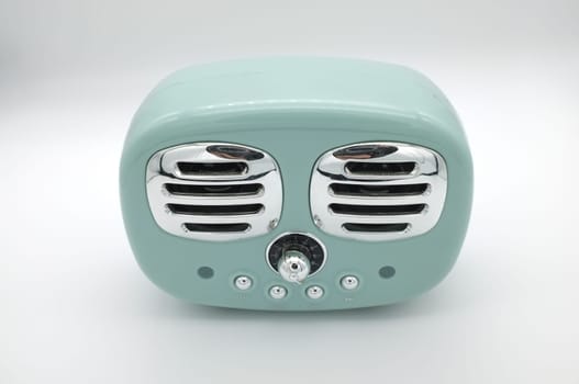 grungy retro green Speaker  on isolated white background