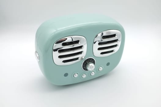 grungy retro green Speaker  on isolated white background