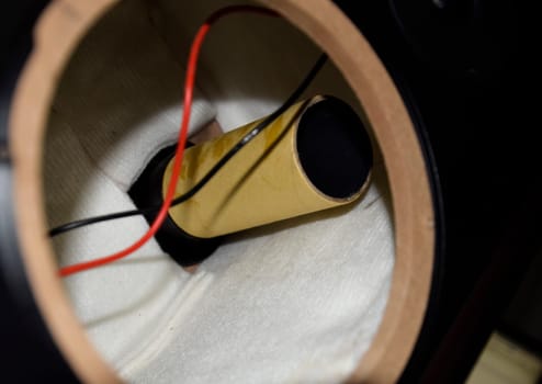 A low-frequency phaser inside the speaker system. We're taking apart the speaker.