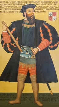Afonso de Albuquerque, Duke of Goa. Portuguese general, a great conqueror. Unknown artist, 1545. Navy Museum, Lisbon, Portugal