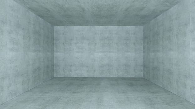 Empty room with concrete wall space 3D rendering
