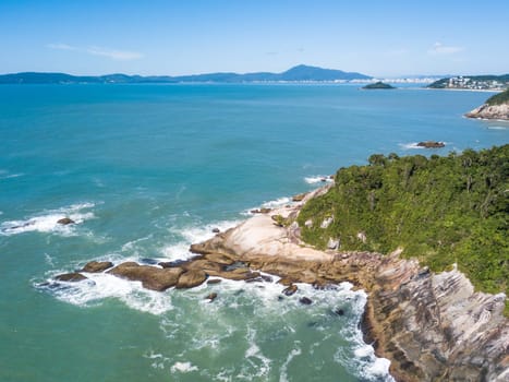 Beach in Balneario Camboriu, Santa Catarina, Brazil. Estaleirinho Beach. Aerial View.