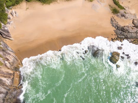 Beach in Balneario Camboriu, Santa Catarina, Brazil. Estaleirinho Beach. Aerial View.