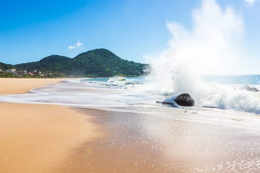 Beach in Balneario Camboriu, Santa Catarina, Brazil. Estaleirinho Beach.