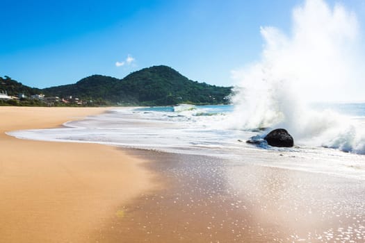 Beach in Balneario Camboriu, Santa Catarina, Brazil. Estaleirinho Beach.